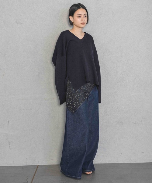 A part by（アパートバイ）の「フラワーシシュウマルチスカーフ（バンダナ/スカーフ・レディース・アイボリー/ブラック・FREE）」の7枚目の写真