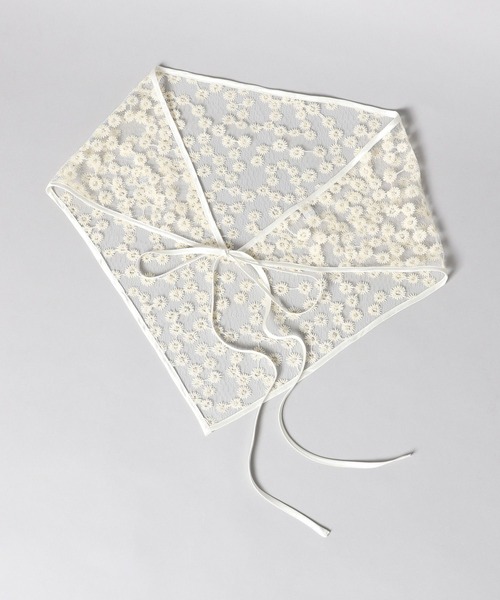 A part by（アパートバイ）の「フラワーシシュウマルチスカーフ（バンダナ/スカーフ・レディース・アイボリー/ブラック・FREE）」の16枚目の写真