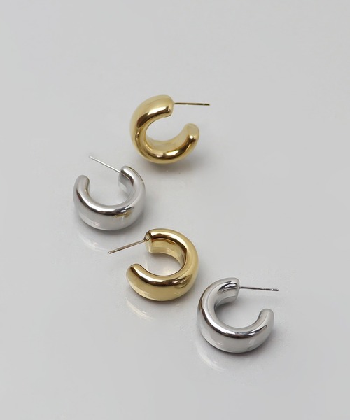 ieLS(イエルズ)の「金属アレルギー対応「ieLS」ステンレス ワイドフープピアス(ピアス(両耳用)・レディース・ゴールド/シルバー・ONE SIZE)」の6枚目の写真
