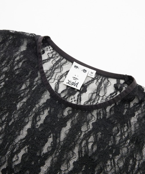 tシャツ LACE L/S TOP レディース LACE L/S TOP（Tシャツ/カットソー）｜X-girl（エックスガール