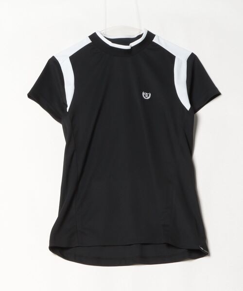 TIGORA(ティゴラ)の「ティゴラ TIGORA 遮熱UVカット鹿の子切替半袖モックシャツ(Tシャツ/カットソー・レディース・ホワイト/ブラック・S/M/L/2XL/XL)」の3枚目の写真