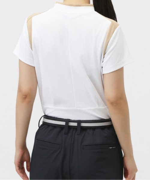 TIGORA(ティゴラ)の「ティゴラ TIGORA 遮熱UVカット鹿の子切替半袖モックシャツ(Tシャツ/カットソー・レディース・ホワイト/ブラック・S/M/L/2XL/XL)」の10枚目の写真