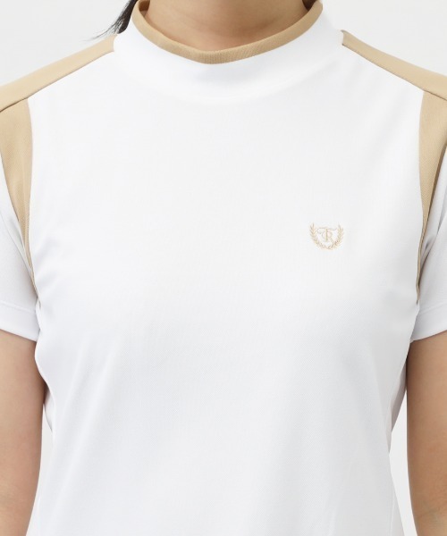 TIGORA(ティゴラ)の「ティゴラ TIGORA 遮熱UVカット鹿の子切替半袖モックシャツ(Tシャツ/カットソー・レディース・ホワイト/ブラック・S/M/L/2XL/XL)」の14枚目の写真