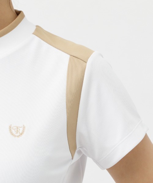 TIGORA(ティゴラ)の「ティゴラ TIGORA 遮熱UVカット鹿の子切替半袖モックシャツ(Tシャツ/カットソー・レディース・ホワイト/ブラック・S/M/L/2XL/XL)」の11枚目の写真