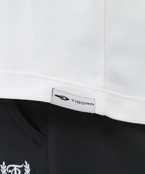 TIGORA(ティゴラ)の「ティゴラ TIGORA 遮熱UVカット鹿の子切替半袖モックシャツ(Tシャツ/カットソー・レディース・ホワイト/ブラック・S/M/L/2XL/XL)」の8枚目の写真