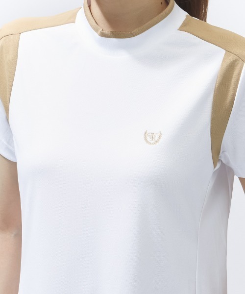 TIGORA(ティゴラ)の「ティゴラ TIGORA 遮熱UVカット鹿の子切替半袖モックシャツ(Tシャツ/カットソー・レディース・ホワイト/ブラック・S/M/L/2XL/XL)」の13枚目の写真