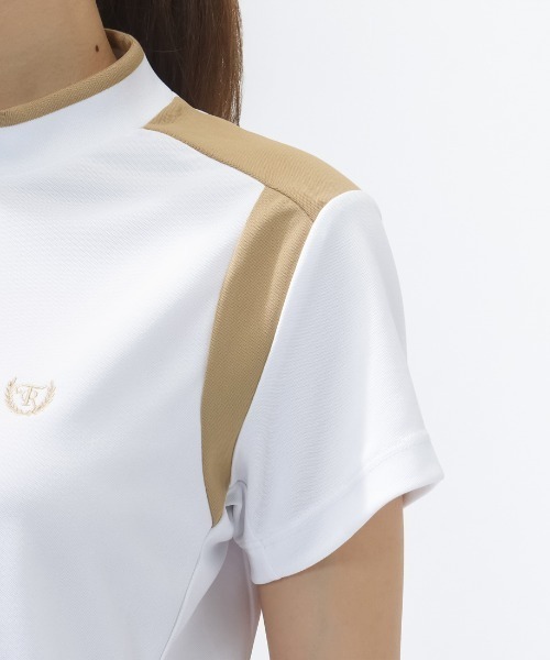 TIGORA(ティゴラ)の「ティゴラ TIGORA 遮熱UVカット鹿の子切替半袖モックシャツ(Tシャツ/カットソー・レディース・ホワイト/ブラック・S/M/L/2XL/XL)」の12枚目の写真