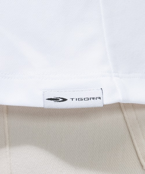 TIGORA(ティゴラ)の「ティゴラ TIGORA 遮熱UVカット鹿の子切替半袖モックシャツ(Tシャツ/カットソー・レディース・ホワイト/ブラック・S/M/L/2XL/XL)」の7枚目の写真