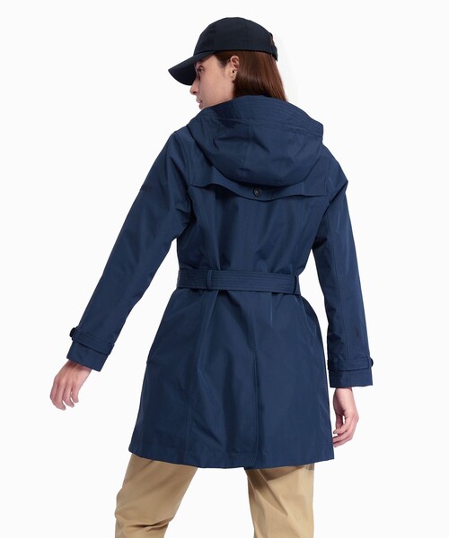 AIGLE(エーグル)の「GORE-TEX ゴアテックス 防風 防水 撥水 透湿 ダブルプレスト トレンチコート フード取り外し可(トレンチコート・レディース・ダークブルー/オフホワイト・40/38/36/34)」の18枚目の写真