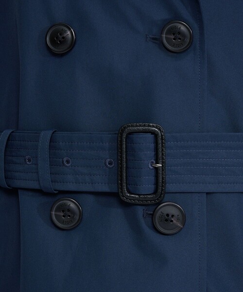 AIGLE(エーグル)の「GORE-TEX ゴアテックス 防風 防水 撥水 透湿 ダブルプレスト トレンチコート フード取り外し可(トレンチコート・レディース・ダークブルー/オフホワイト・40/38/36/34)」の19枚目の写真