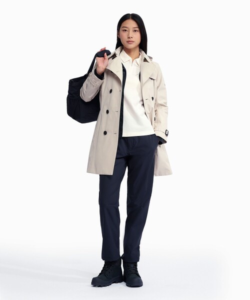 AIGLE(エーグル)の「GORE-TEX ゴアテックス 防風 防水 撥水 透湿 ダブルプレスト トレンチコート フード取り外し可(トレンチコート・レディース・ダークブルー/オフホワイト・40/38/36/34)」の21枚目の写真
