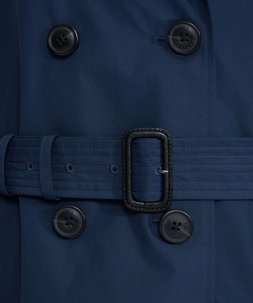 AIGLE(エーグル)の「GORE-TEX ゴアテックス 防風 防水 撥水 透湿 ダブルプレスト トレンチコート フード取り外し可(トレンチコート・レディース・ダークブルー/オフホワイト・40/38/36/34)」の7枚目の写真