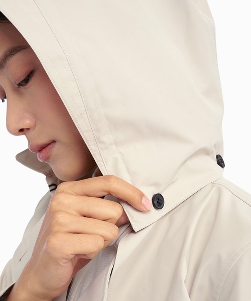 AIGLE(エーグル)の「GORE-TEX ゴアテックス 防風 防水 撥水 透湿 ダブルプレスト トレンチコート フード取り外し可(トレンチコート・レディース・ダークブルー/オフホワイト・40/38/36/34)」の13枚目の写真