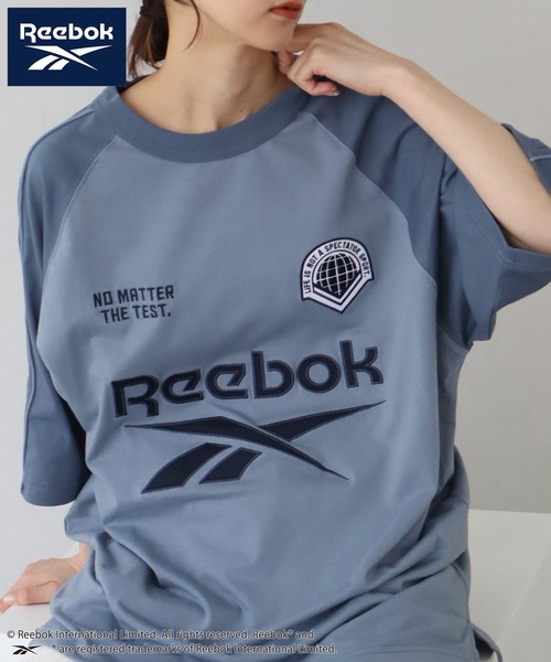Reebok(リーボック)の「【Reebok/リーボック】ワッペン刺繍 ラグラン 半袖Tシャツ(Tシャツ/カットソー・メンズ・ホワイト/サックスブルー/グレイッシュベージュ/アイボリー・L/M/LL)」の1枚目の写真