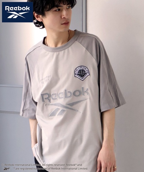 Reebok(リーボック)の「【Reebok/リーボック】ワッペン刺繍 ラグラン 半袖Tシャツ(Tシャツ/カットソー・メンズ・ホワイト/サックスブルー/グレイッシュベージュ/アイボリー・L/M/LL)」の4枚目の写真