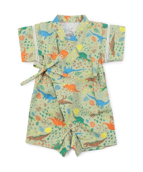 Ampersand（アンパサンド）の「粋な総柄甚平ロンパス（ロンパース・キッズ・ベージュ/ネイビー/グリーン/ライトグレー・70/80）」の3枚目の写真