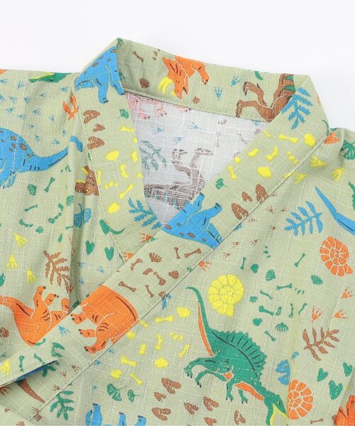 Ampersand（アンパサンド）の「粋な総柄甚平ロンパス（ロンパース・キッズ・ベージュ/ネイビー/グリーン/ライトグレー・70/80）」の15枚目の写真