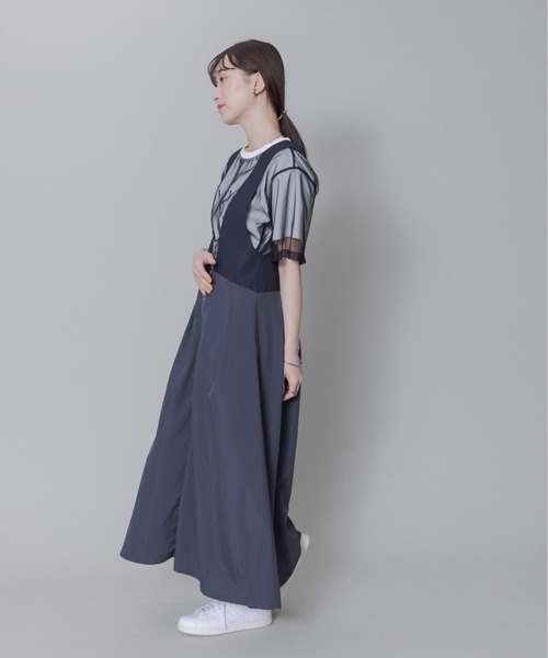 Eimee Law（エイミーロウ）の「ロゴテープポイントUネックジャンスカ（ジャンパースカート・レディース・ダークネイビー/ブラック・FREE）」の6枚目の写真