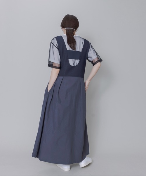 Eimee Law（エイミーロウ）の「ロゴテープポイントUネックジャンスカ（ジャンパースカート・レディース・ダークネイビー/ブラック・FREE）」の7枚目の写真