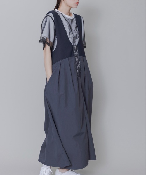 Eimee Law（エイミーロウ）の「ロゴテープポイントUネックジャンスカ（ジャンパースカート・レディース・ダークネイビー/ブラック・FREE）」の10枚目の写真