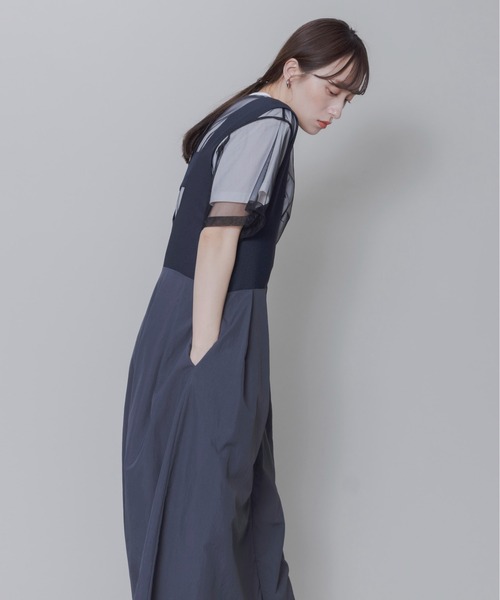 Eimee Law（エイミーロウ）の「ロゴテープポイントUネックジャンスカ（ジャンパースカート・レディース・ダークネイビー/ブラック・FREE）」の11枚目の写真