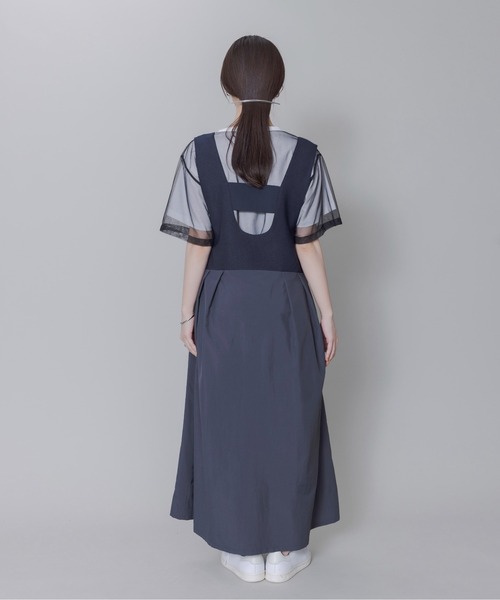 Eimee Law（エイミーロウ）の「ロゴテープポイントUネックジャンスカ（ジャンパースカート・レディース・ダークネイビー/ブラック・FREE）」の17枚目の写真