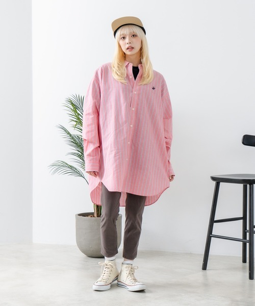 BEVERLY HILLS POLO CLUB(ビバリーヒルズポロクラブ)の「【BEVERLY HILLS POLO CLUB/ビバリーヒルズポロクラブ】BIGシルエット レギュラーカラー ロングスリーブシャツ/長袖シャツ(シャツ/ブラウス・レディース・ダークブルー/オフホワイト/ブルー/グリーン/イエロー/ダークグリーン/グレー/レッド/ブラック・MEDIUM)」の15枚目の写真