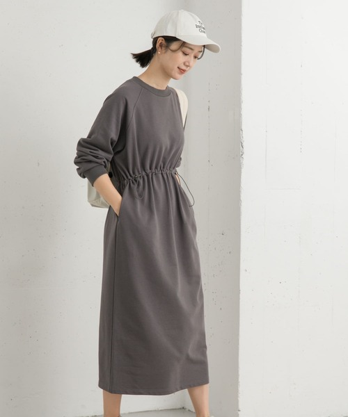 正規品♡ロゴ裏毛ワンピース♡チャコールグレー URBAN RESEARCH DOORS（アーバンリサーチドアーズ）の「ミニ裏毛