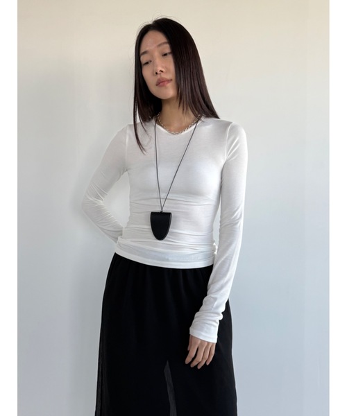 Didot.showroom（ディドット ショールーム）の「【DIDOT.】ロングスリーブT（Tシャツ/カットソー・レディース・アイボリー/ブラック/スカイブルー/グレー/ミント/ベージュ/パープル・FREE）」の2枚目の写真