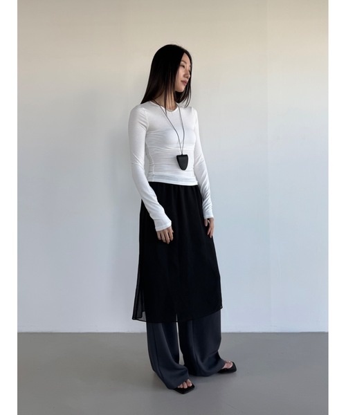 Didot.showroom（ディドット ショールーム）の「【DIDOT.】ロングスリーブT（Tシャツ/カットソー・レディース・アイボリー/ブラック/スカイブルー/グレー/ミント/ベージュ/パープル・FREE）」の12枚目の写真