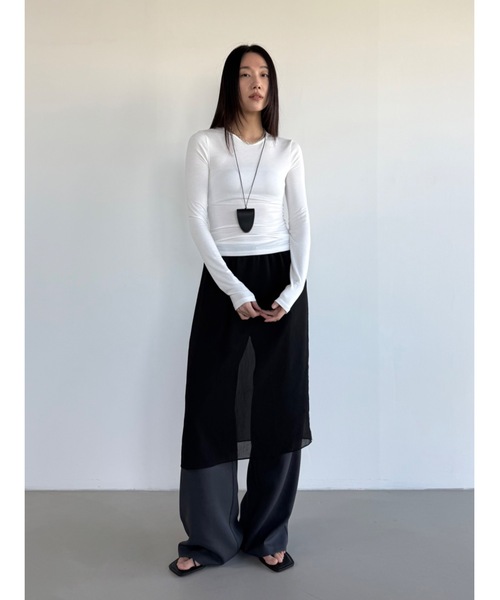 Didot.showroom（ディドット ショールーム）の「【DIDOT.】ロングスリーブT（Tシャツ/カットソー・レディース・アイボリー/ブラック/スカイブルー/グレー/ミント/ベージュ/パープル・FREE）」の10枚目の写真
