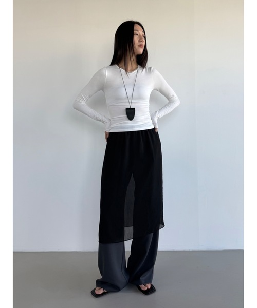 Didot.showroom（ディドット ショールーム）の「【DIDOT.】ロングスリーブT（Tシャツ/カットソー・レディース・アイボリー/ブラック/スカイブルー/グレー/ミント/ベージュ/パープル・FREE）」の11枚目の写真