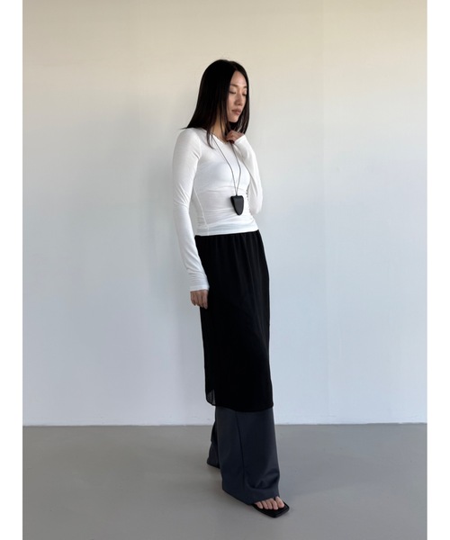 Didot.showroom（ディドット ショールーム）の「【DIDOT.】ロングスリーブT（Tシャツ/カットソー・レディース・アイボリー/ブラック/スカイブルー/グレー/ミント/ベージュ/パープル・FREE）」の13枚目の写真