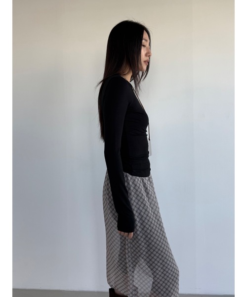 Didot.showroom（ディドット ショールーム）の「【DIDOT.】ロングスリーブT（Tシャツ/カットソー・レディース・アイボリー/ブラック/スカイブルー/グレー/ミント/ベージュ/パープル・FREE）」の16枚目の写真