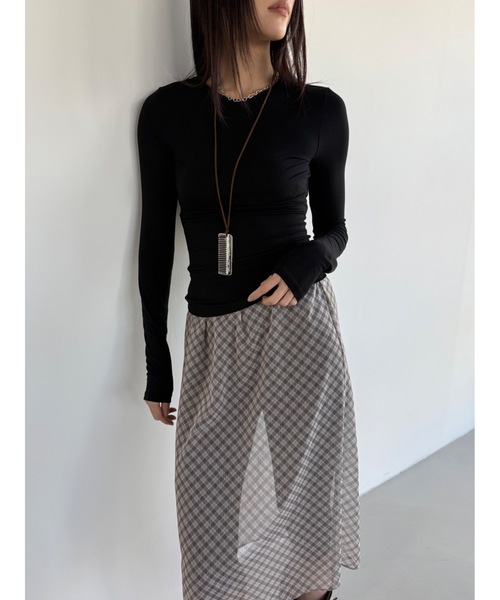 Didot.showroom（ディドット ショールーム）の「【DIDOT.】ロングスリーブT（Tシャツ/カットソー・レディース・アイボリー/ブラック/スカイブルー/グレー/ミント/ベージュ/パープル・FREE）」の19枚目の写真