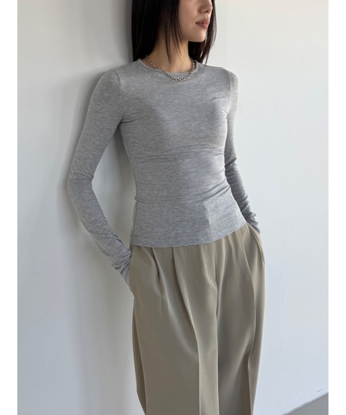 Didot.showroom（ディドット ショールーム）の「【DIDOT.】ロングスリーブT（Tシャツ/カットソー・レディース・アイボリー/ブラック/スカイブルー/グレー/ミント/ベージュ/パープル・FREE）」の21枚目の写真