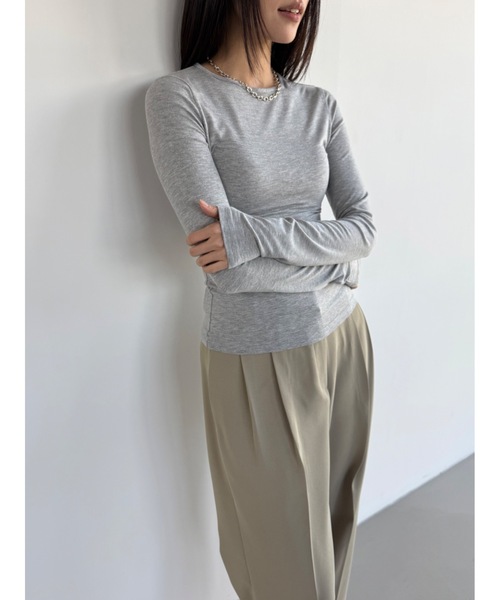 Didot.showroom（ディドット ショールーム）の「【DIDOT.】ロングスリーブT（Tシャツ/カットソー・レディース・アイボリー/ブラック/スカイブルー/グレー/ミント/ベージュ/パープル・FREE）」の22枚目の写真
