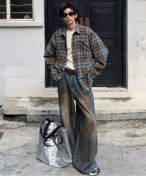 FreeZone(フリーゾーン)の「オーバーサイズ チェックシャツ(シャツ/ブラウス・レディース・ブルー/グリーン・F)」の17枚目の写真