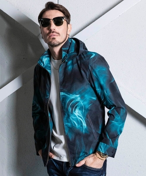 MICHEL KLEIN HOMME (ミッシェルクランオム)の「スモーク柄メッシュパーカーブルゾン(ブルゾン・メンズ・ブラック・MEDIUM/LARGE/X-LARGE)」の10枚目の写真