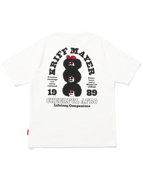 KRIFF MAYER（クリフメイヤー）の「アフロくんT(団子)（Tシャツ/カットソー・メンズ・マスタード/セージグリーン/オフホワイト/ブラック/パープル・MEDIUM/LARGE/X-LARGE）」の2枚目の写真
