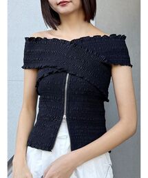 MURUA | シャーリングオフショルブラウス(シャツ/ブラウス)