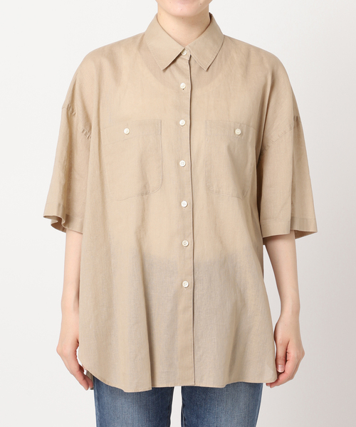 公式通販完売！！Spick and Span コットンリネンハーフスリーブシャツ 