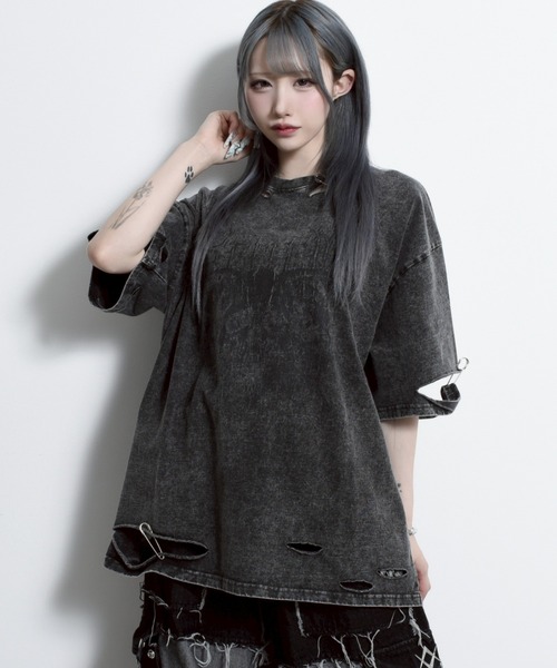 『REFLEM/レフレム』クロス刺繍Tシャツ/ハーフスリーブカットソー REFLEM/レフレム』クロス刺繍Tシャツ/ハーフスリーブカットソー