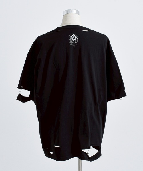 REFLEM スカルプリントダメージ加工半袖Tシャツ REFLEM tシャツ 「REFLEM/レフレム」スカルプリントダメージT