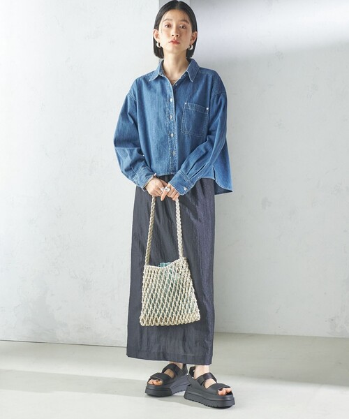 SHIPS（シップス）の「〈洗濯機可能〉ショート丈 デニム シャツ 2（シャツ/ブラウス・レディース・ブルー/ライトブルー・ONE SIZE）」の14枚目の写真