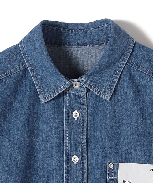 ブラウス シャツ DENIM TWO POCKET SHIRT レディース メンズ セール】DENIM 2WAY SHIRT（シャツ/ブラウス）｜X-girl