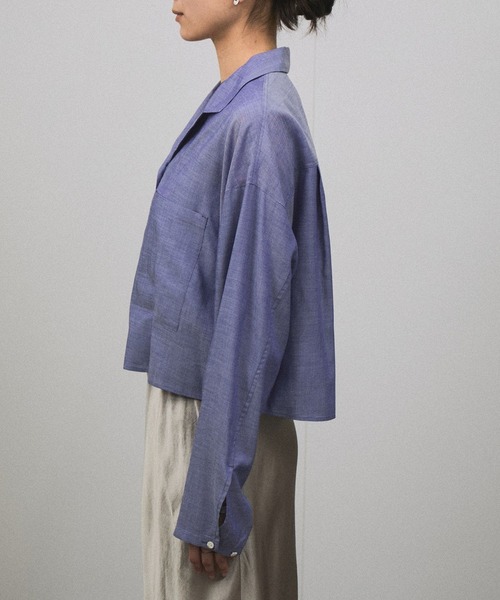 SALON adam et rope'（サロン アダム エ ロペ）の「オンブレチェッククロップドオープンカラーシャツ（シャツ/ブラウス・レディース・ブルー/ブラック系その他/ブルー系その他4・FREE）」の20枚目の写真