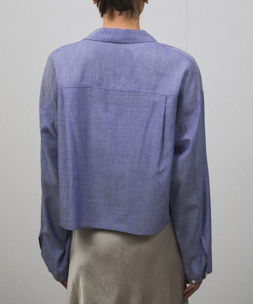 SALON adam et rope'（サロン アダム エ ロペ）の「オンブレチェッククロップドオープンカラーシャツ（シャツ/ブラウス・レディース・ブルー/ブラック系その他/ブルー系その他4・FREE）」の19枚目の写真