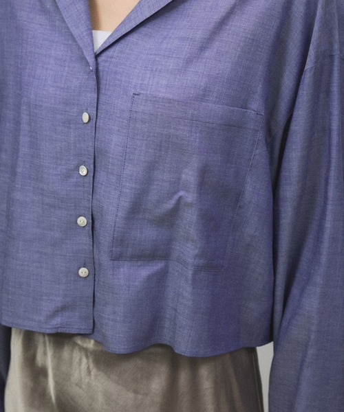 SALON adam et rope'（サロン アダム エ ロペ）の「オンブレチェッククロップドオープンカラーシャツ（シャツ/ブラウス・レディース・ブルー/ブラック系その他/ブルー系その他4・FREE）」の16枚目の写真