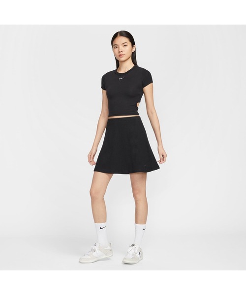 NIKE（ナイキ）の「NIKE/ナイキ WS NSW チル ニットスカート RIB MINI（スカート・レディース・ブラック/ホワイト・M/L/S/XL/XS）」の5枚目の写真
